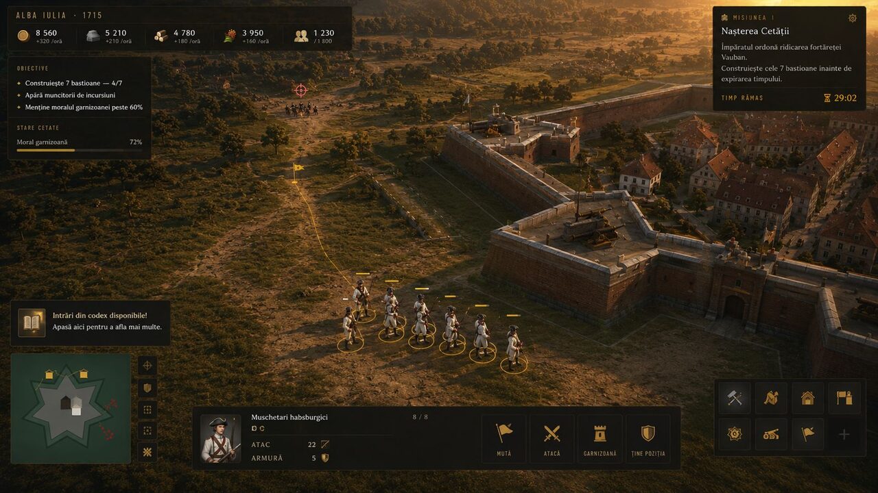 Habsburg musketeers in front of the fortress walls